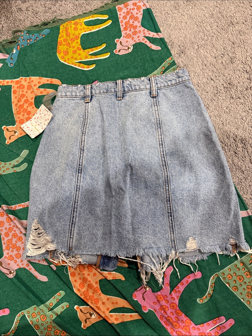 NWT Free People Surf’s Up Parker Wrap Skirt Denim Distressed 26 - Picture 5 of 8